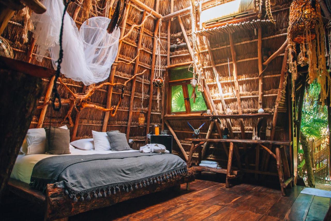 Ikal Tulum Hotel Exterior photo Interior of a treehouse at the resort